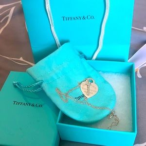 Tiffany Heart Tag with Key pendant necklace